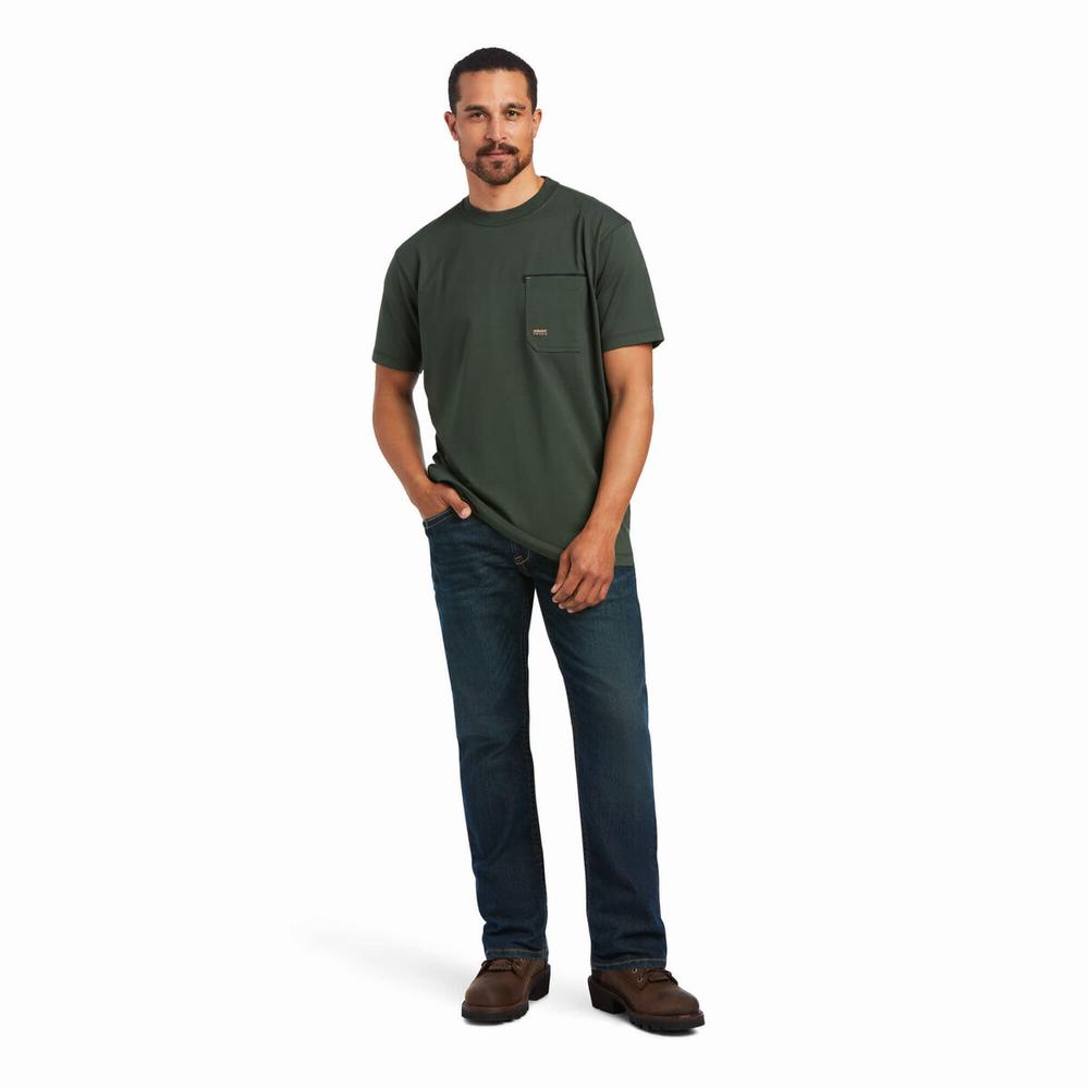 Short Sleeve Ariat Rebar Workman Uomo Colorate | IT625KVSR