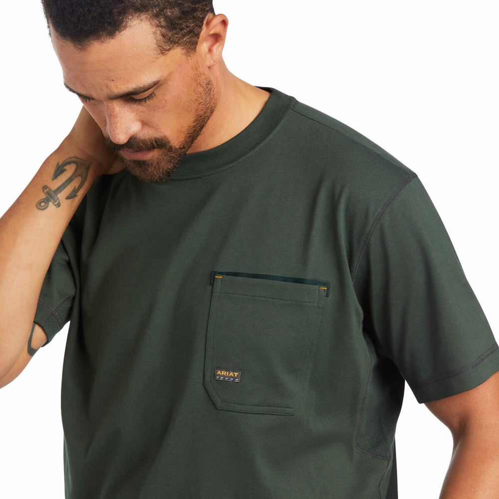 Short Sleeve Ariat Rebar Workman Uomo Colorate | IT625KVSR