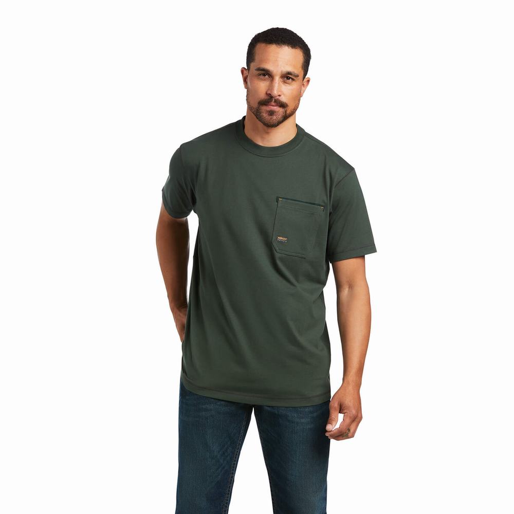 Short Sleeve Ariat Rebar Workman Uomo Colorate | IT625KVSR