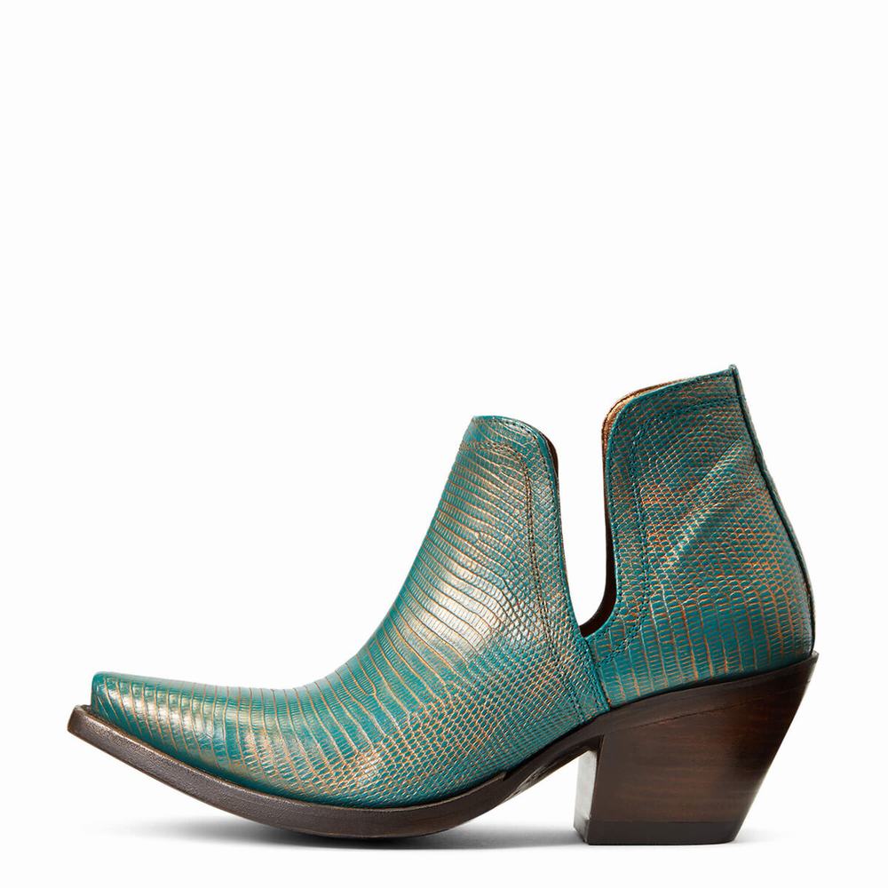 Stivaletti Ariat Dixon Lizard Donna Verde Acqua Metal | IT762FTLX