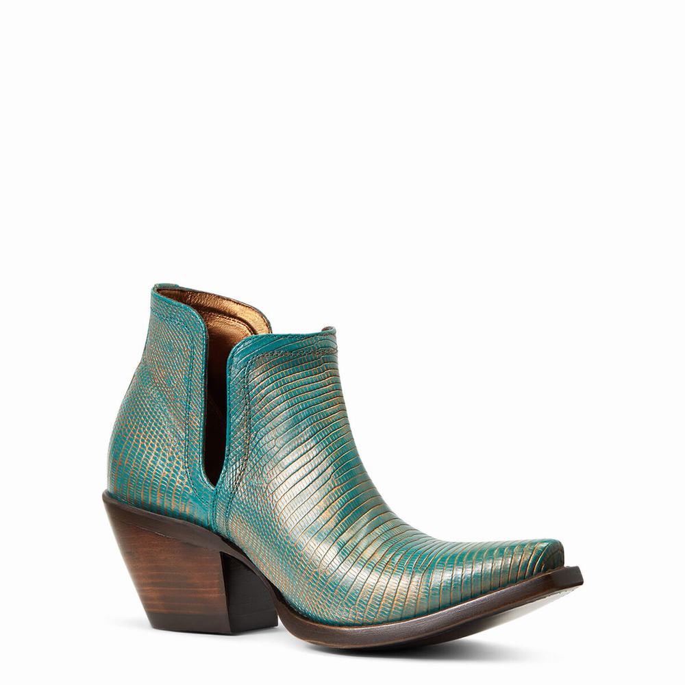 Stivaletti Ariat Dixon Lizard Donna Verde Acqua Metal | IT762FTLX