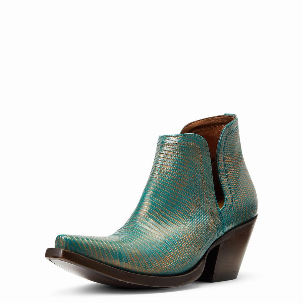 Stivaletti Ariat Dixon Lizard Donna Verde Acqua Metal | IT762FTLX