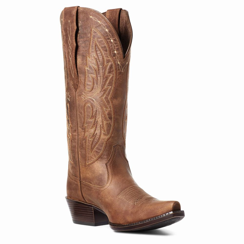 Stivali Eleganti Ariat Heritage X Punta Elastic Larghe Calf Donna Marroni | IT246TPLC