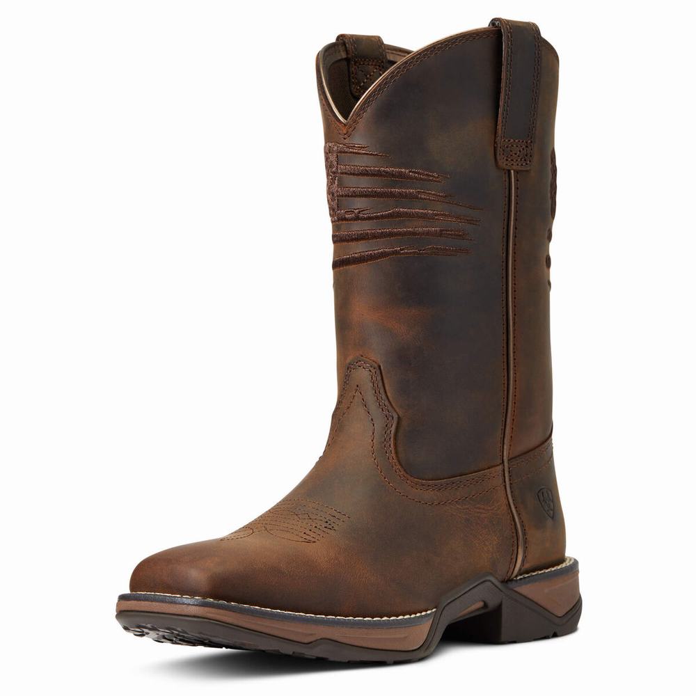 Stivali Western Ariat Anthem Patriot Donna Marroni | IT376RUYQ