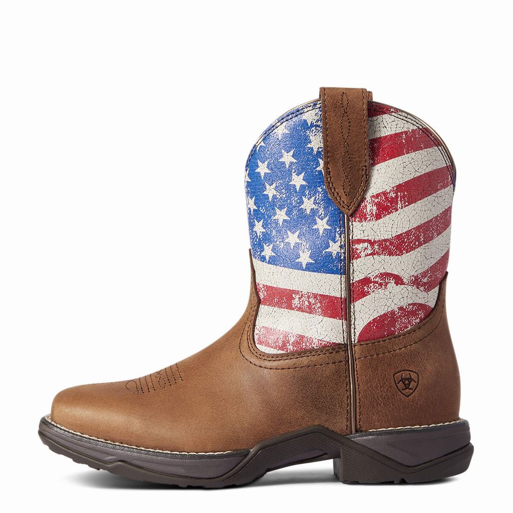 Stivali Western Ariat Anthem Patriot Donna Rosse Marroni | IT826ODPX