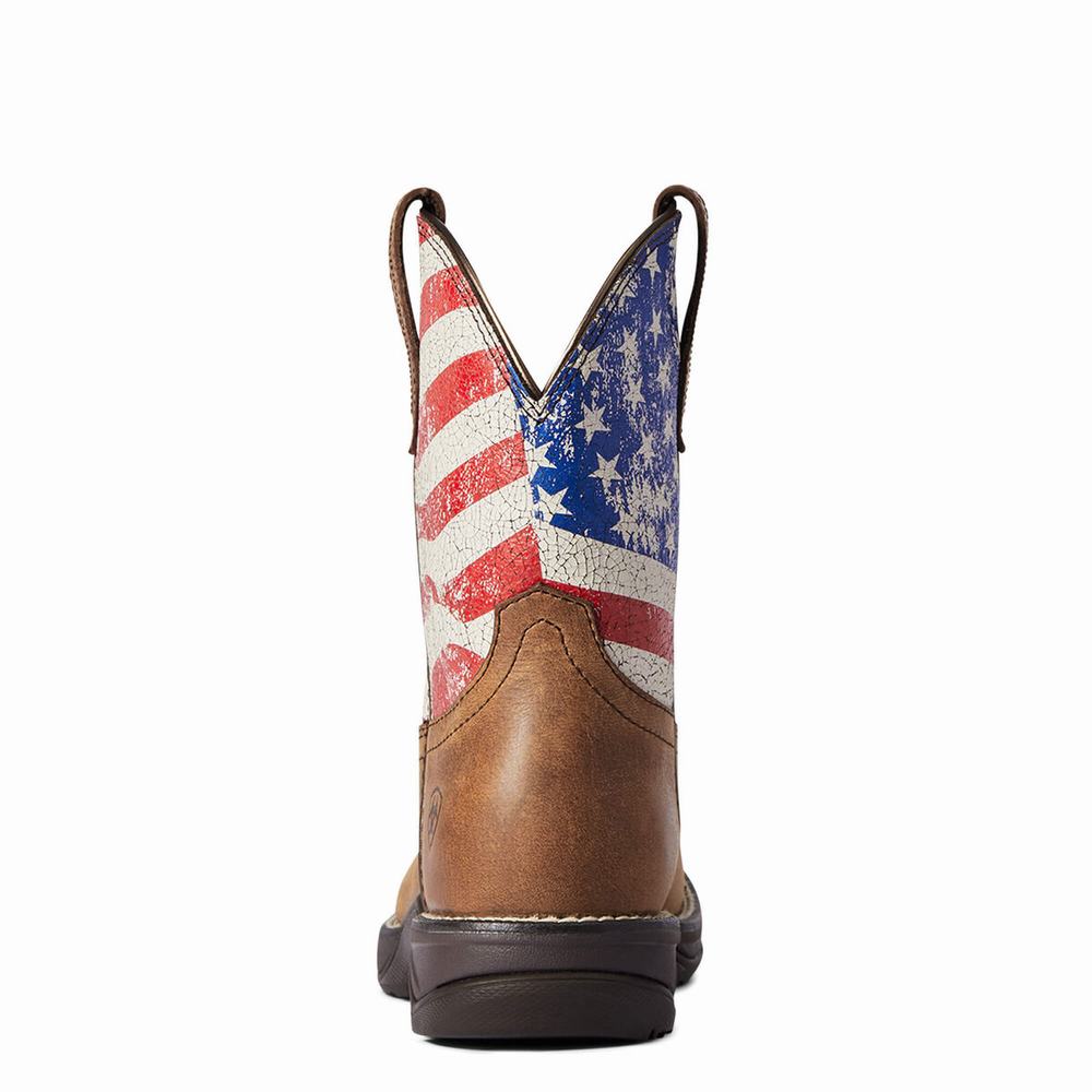 Stivali Western Ariat Anthem Patriot Donna Rosse Marroni | IT826ODPX