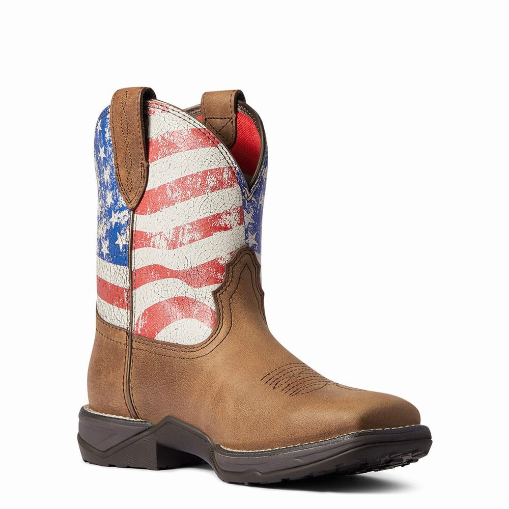 Stivali Western Ariat Anthem Patriot Donna Rosse Marroni | IT826ODPX