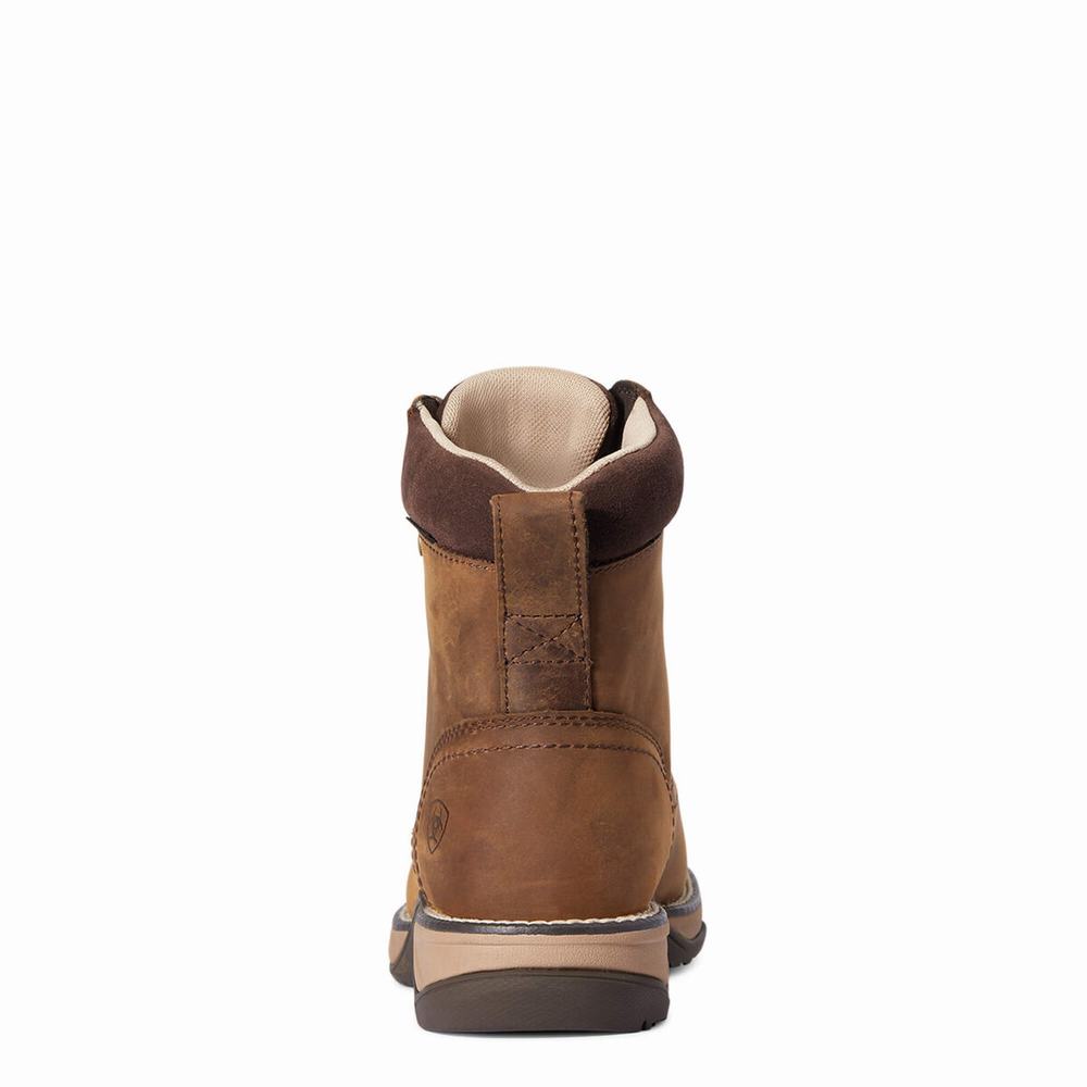 Stivali Western Ariat Anthem Round Punta Lacer Impermeabili Donna Marroni | IT053WQRB