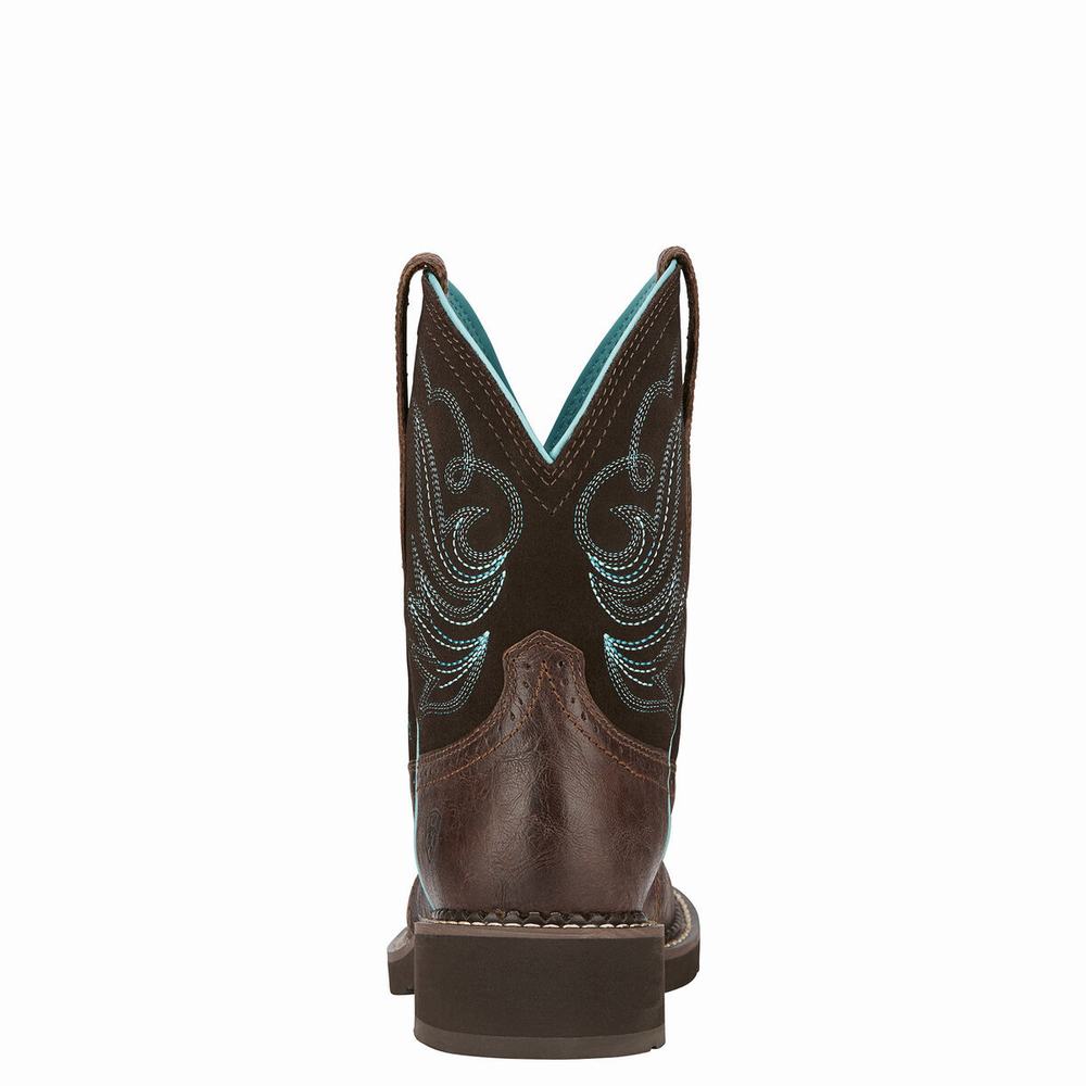 Stivali Western Ariat Fatbaby Heritage Dapper Donna Blu Reale Cioccolato | IT495YOJP