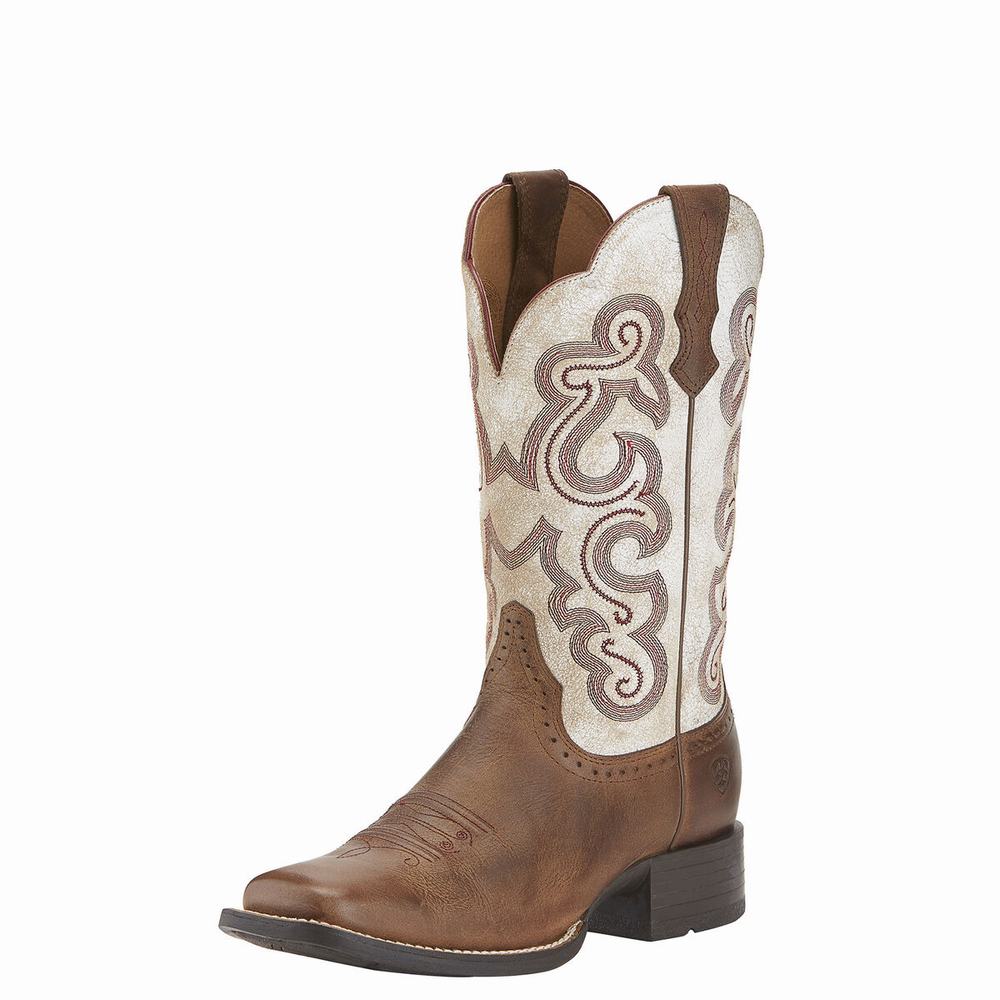 Stivali Western Ariat Quickdraw Donna Beige | IT458MVEK