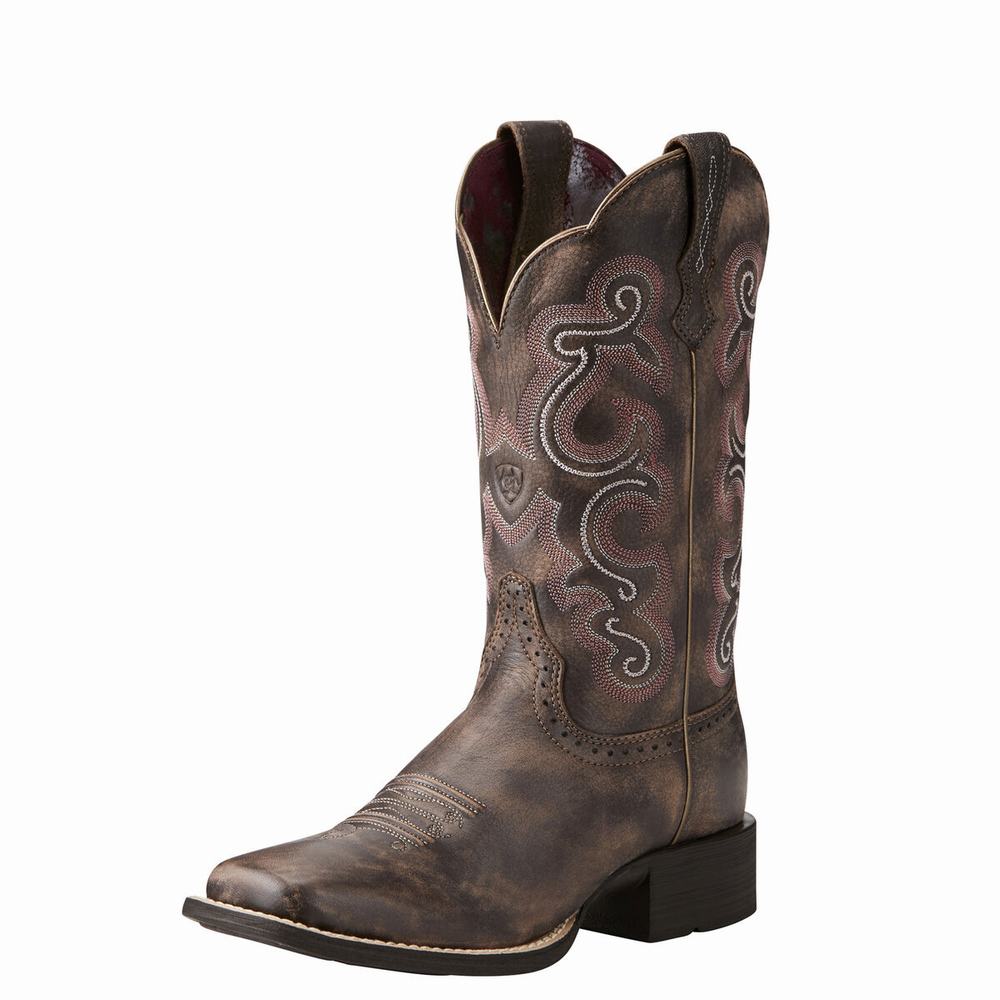 Stivali Western Ariat Quickdraw Donna Cioccolato | IT610PJAO