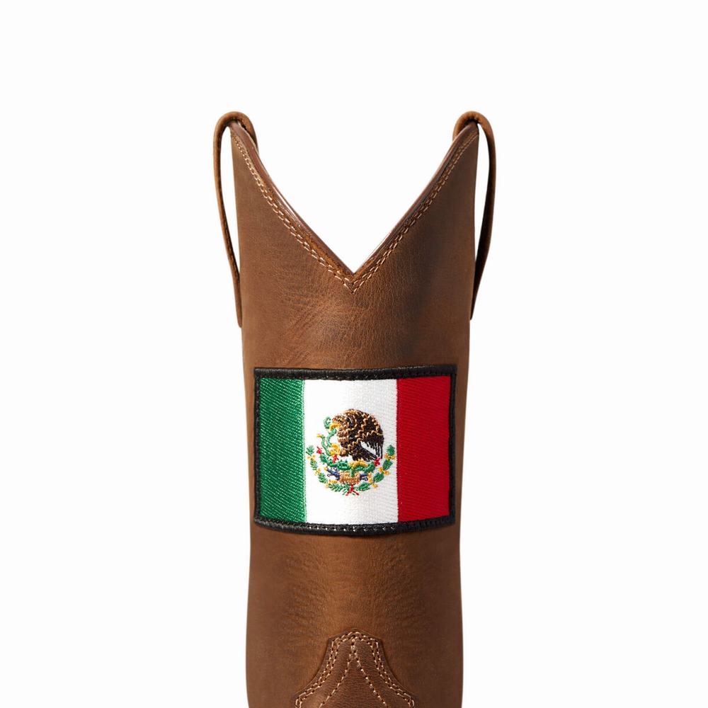 Stivali Western Ariat Round Up Orgullo Mexicano Donna Marroni | IT401QSIP