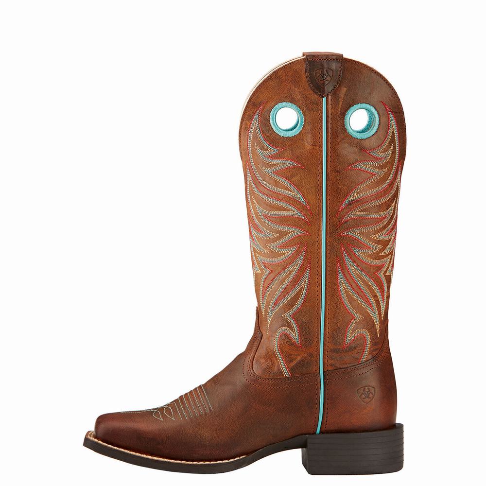 Stivali Western Ariat Round Up Ryder Donna Marroni | IT059PKAM