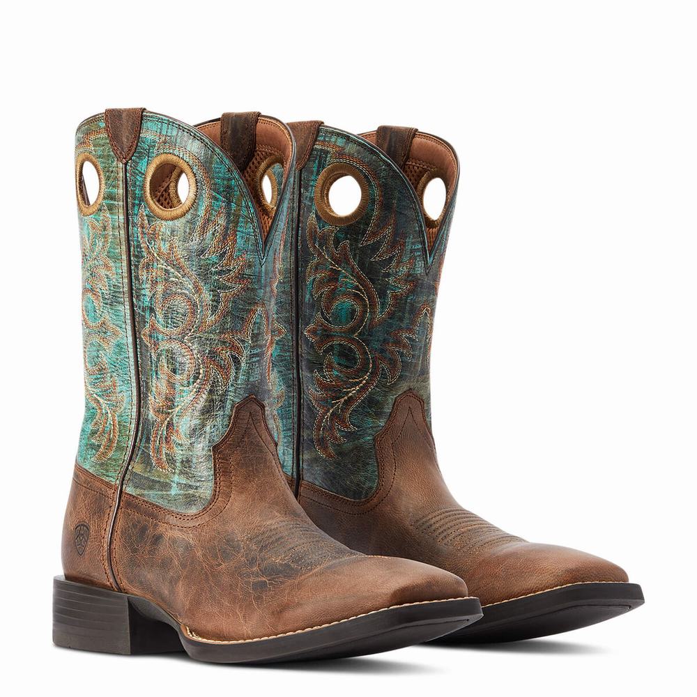 Stivali Western Ariat Sportive Rodeo Uomo Marroni | IT375BOYE