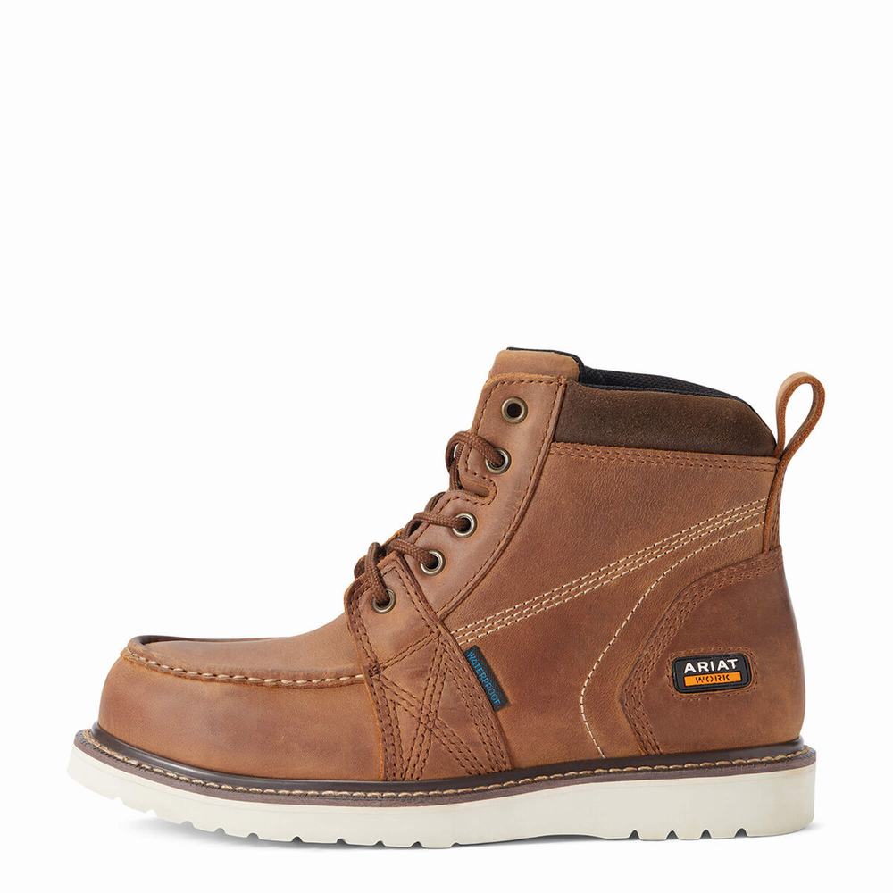 Stivali da Lavoro Ariat Rebar Wedge Moc Punta Impermeabili Composite Punta Donna Arancioni | IT728QXOV