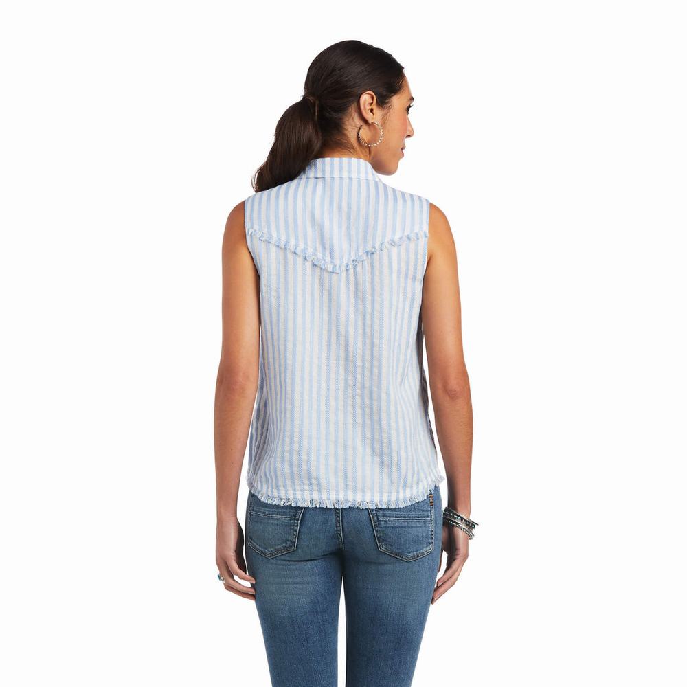 Top Ariat Boom Boom Donna Blu Strisce | IT486WTNR