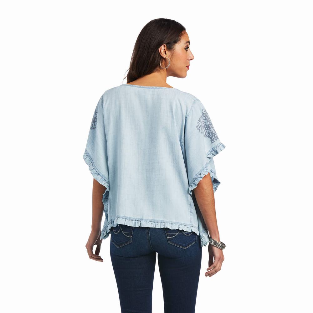 Top Ariat Eden Donna Blu Chiaro | IT817TBEP