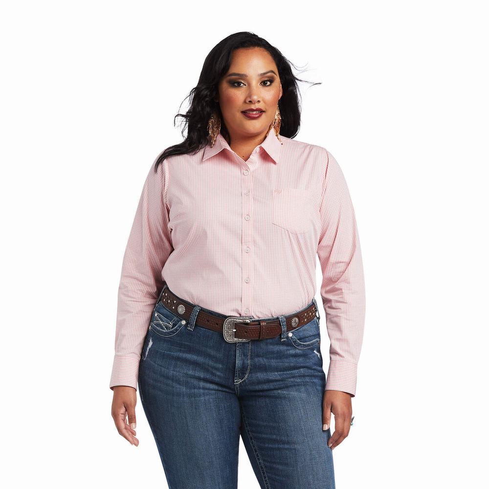 Top Ariat Kirby Stretch Donna Rosa Bianche | IT236KOQT