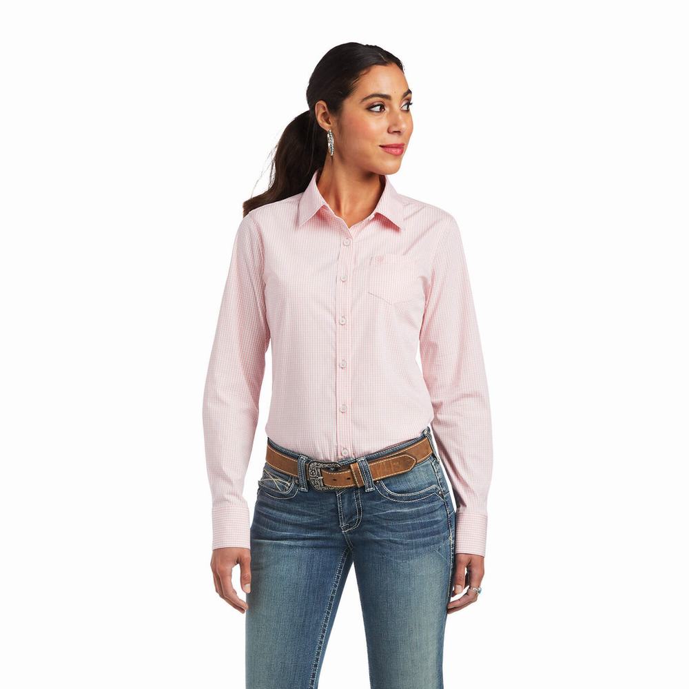 Top Ariat Kirby Stretch Donna Rosa Bianche | IT236KOQT