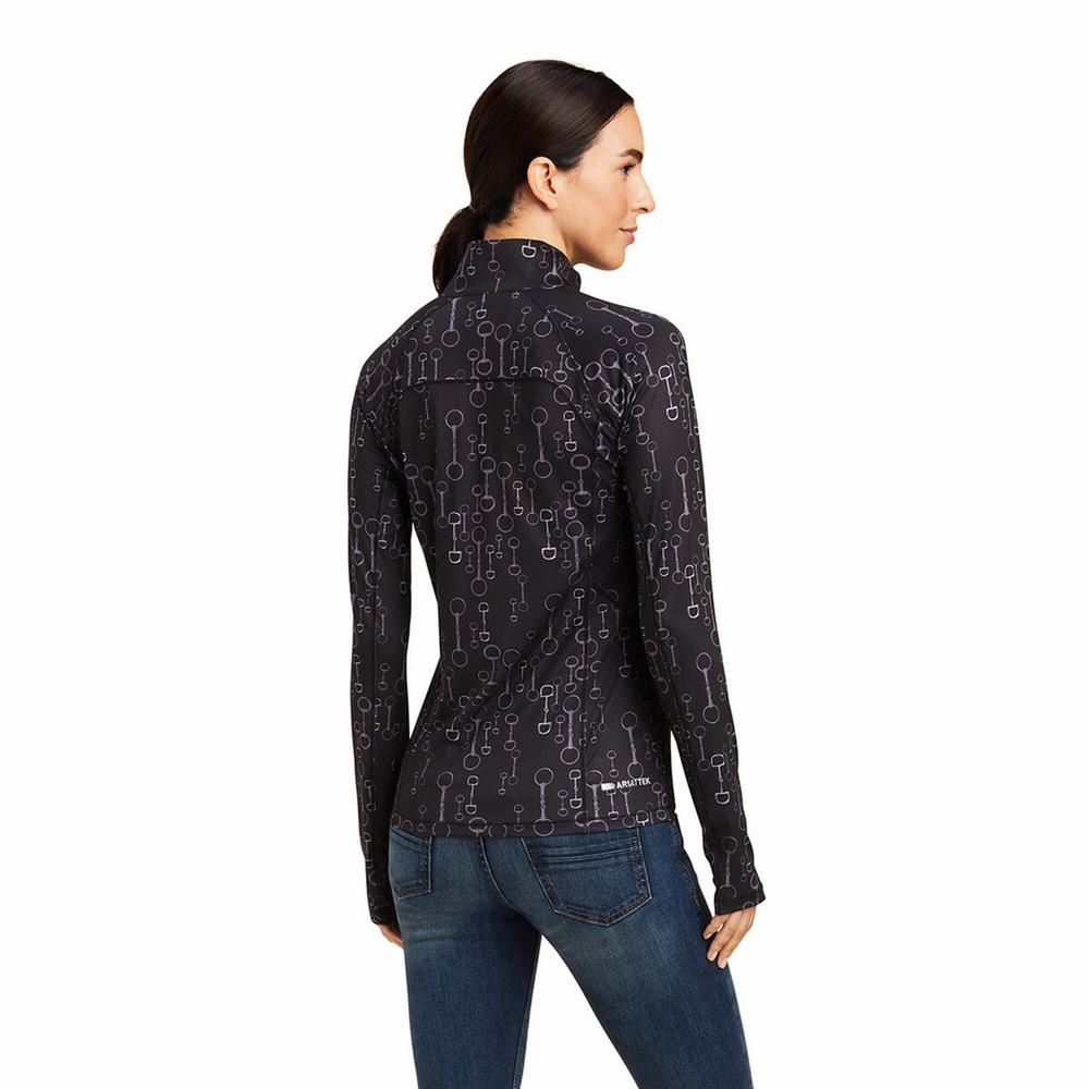 Top Ariat Lowell 2.0 1/4 Zip Donna Nere | IT394PZKL