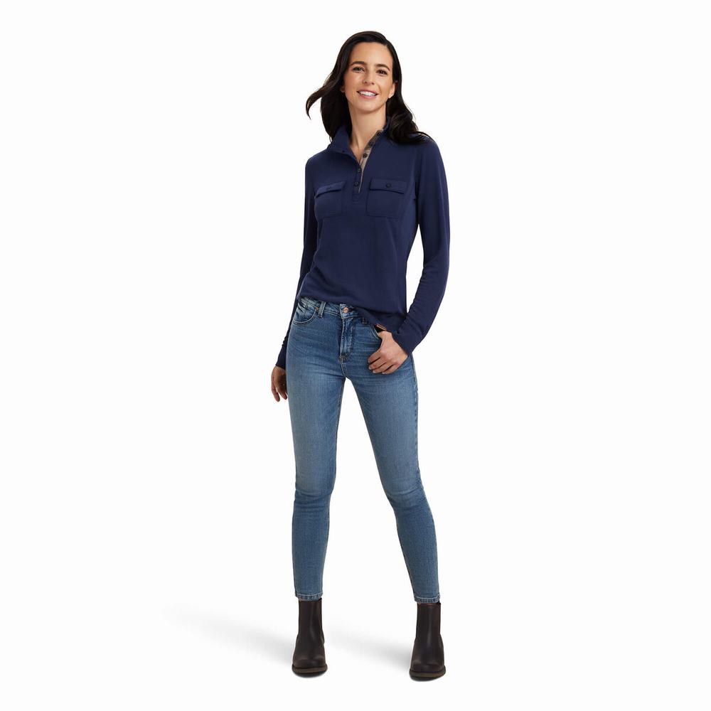 Top Ariat Overbrook Donna Blu Marino | IT839QUYX