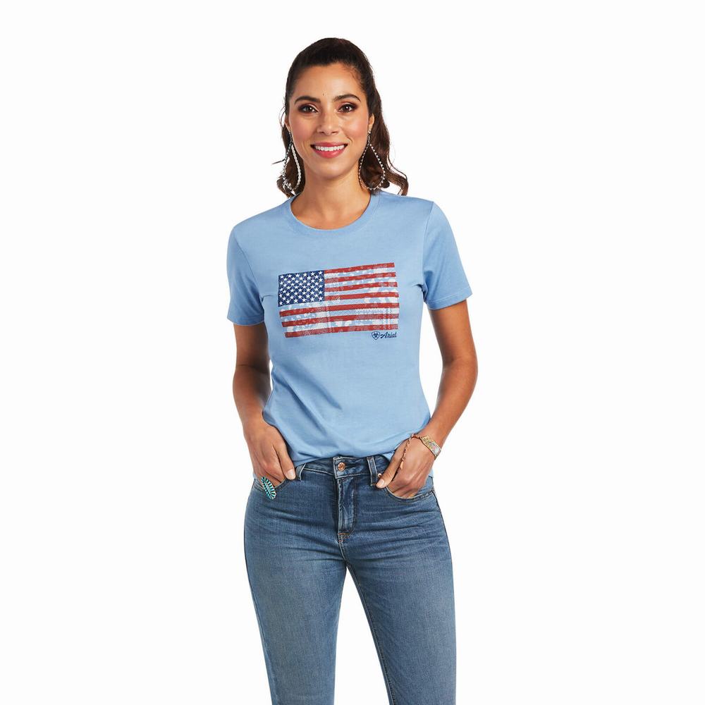 Top Ariat Paisley Flag Donna Blu | IT375NYMS