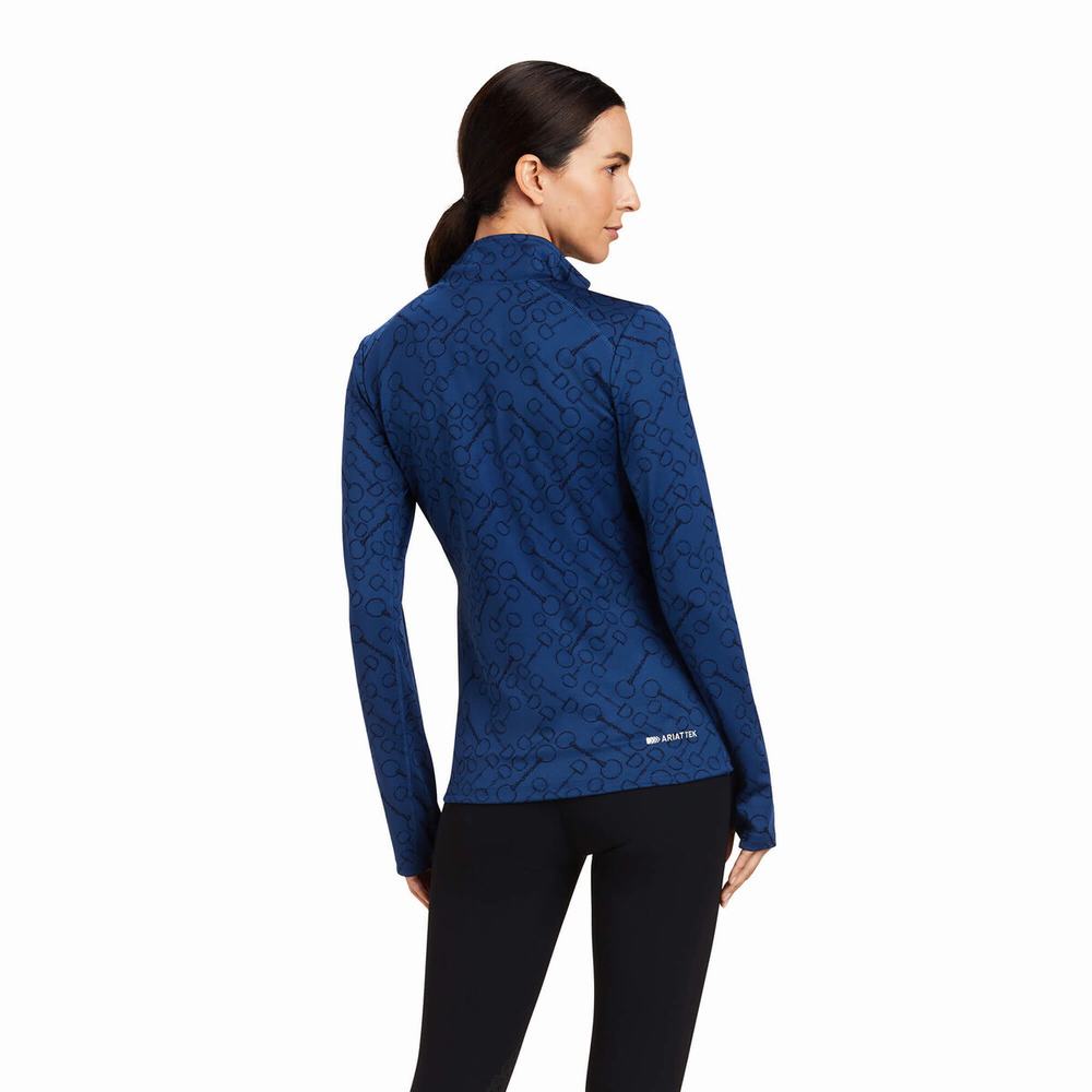 Top Ariat Prophecy 1/4 Zip Donna Blu | IT391DOKQ