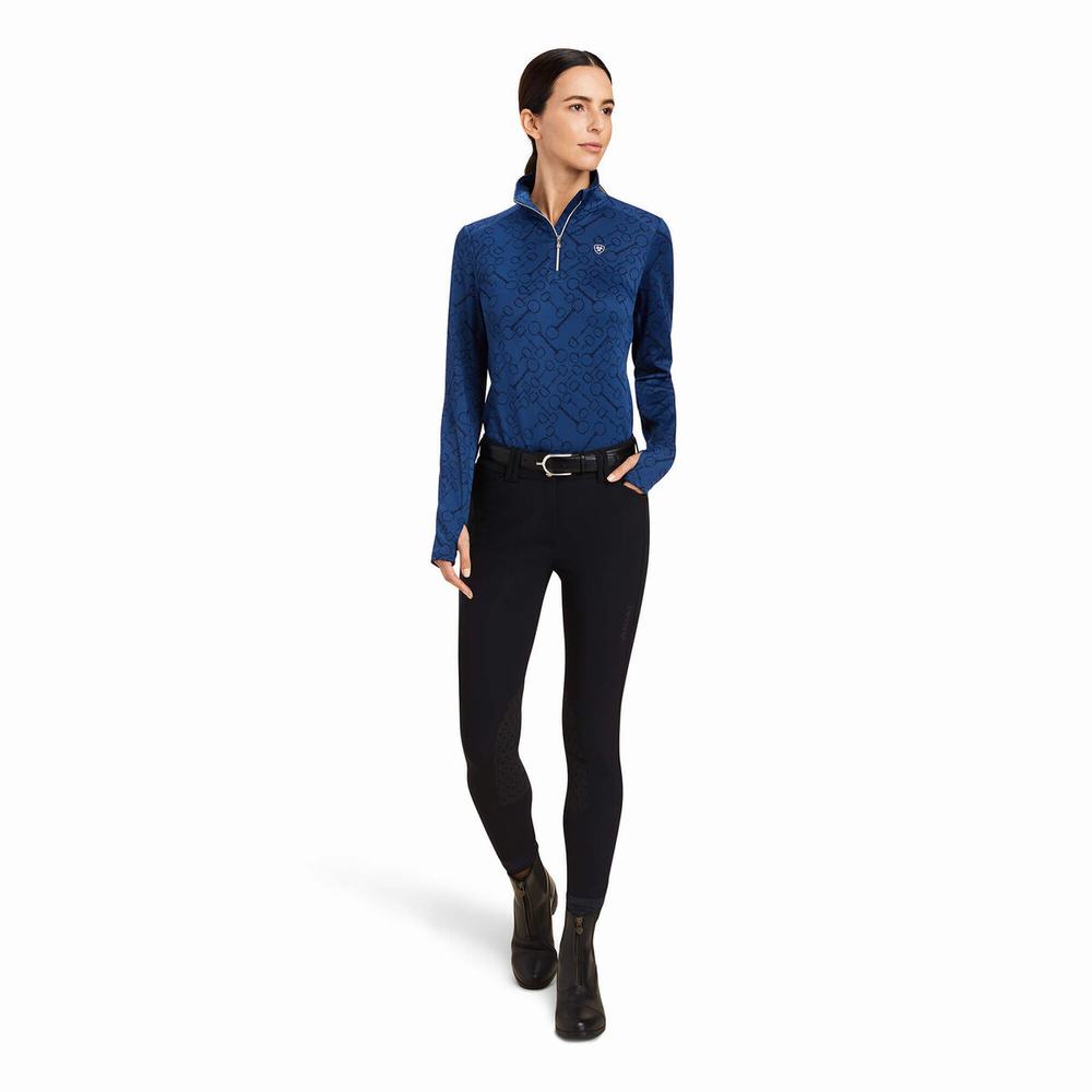 Top Ariat Prophecy 1/4 Zip Donna Blu | IT391DOKQ