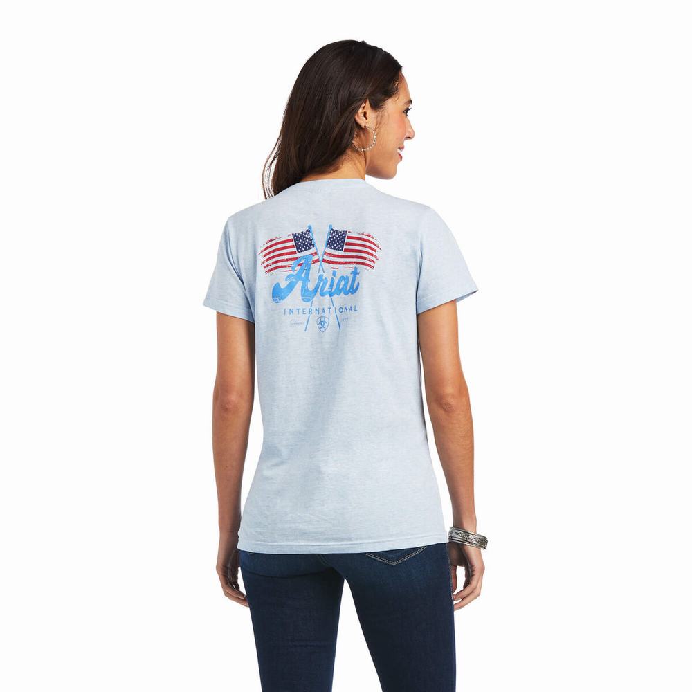 Top Ariat REAL Flag Waver Donna Blu | IT926STHY