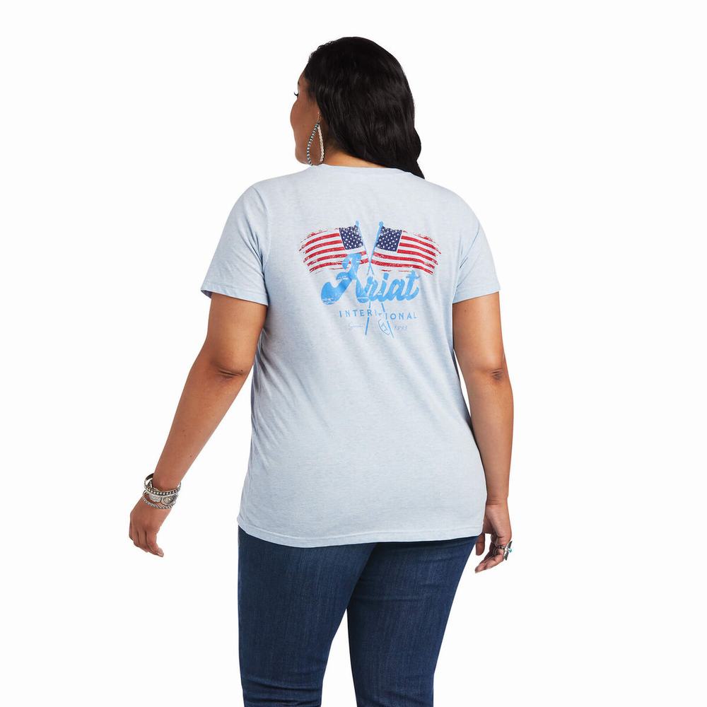 Top Ariat REAL Flag Waver Donna Blu | IT926STHY