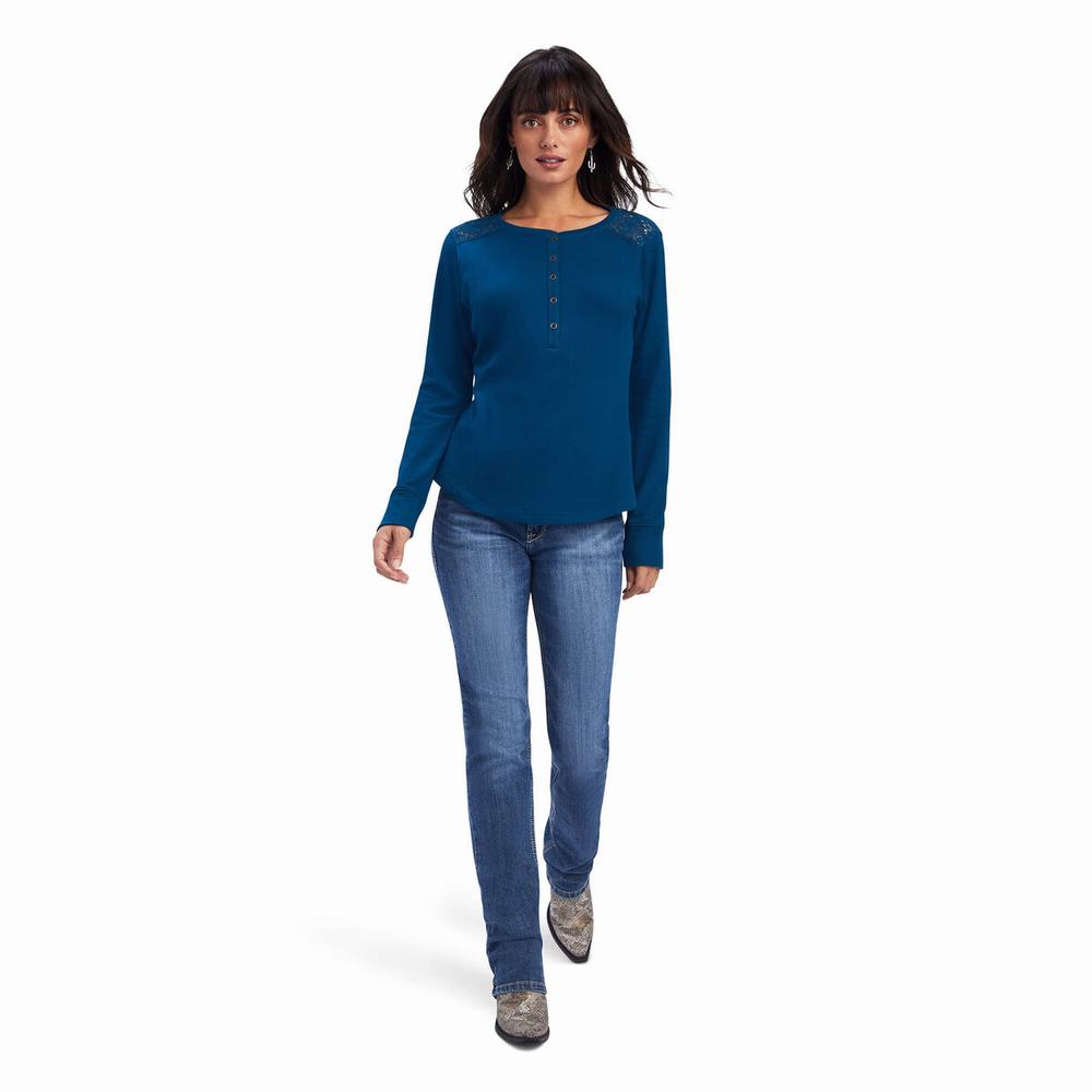 Top Ariat REAL Henley Donna Colorate | IT219VHRC