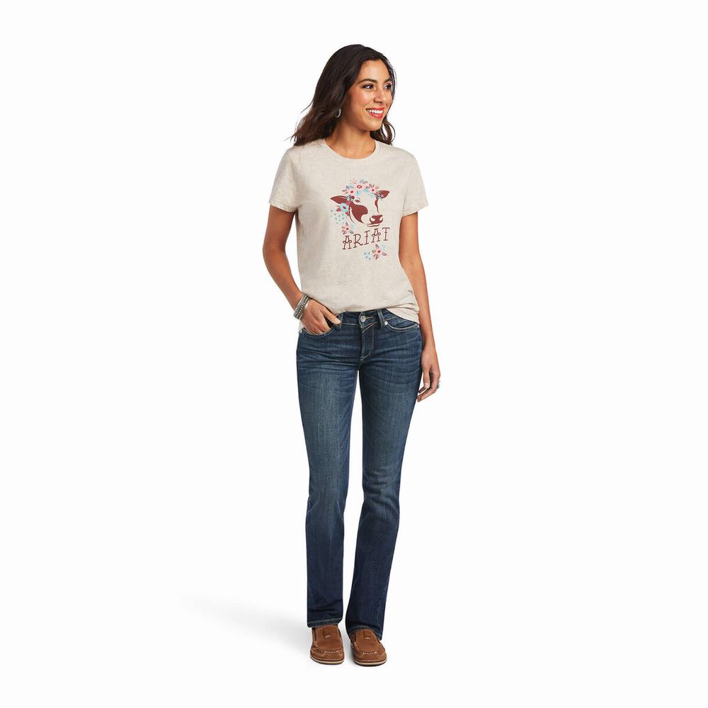 Top Ariat REAL Moo Donna Marroni | IT380UCYR