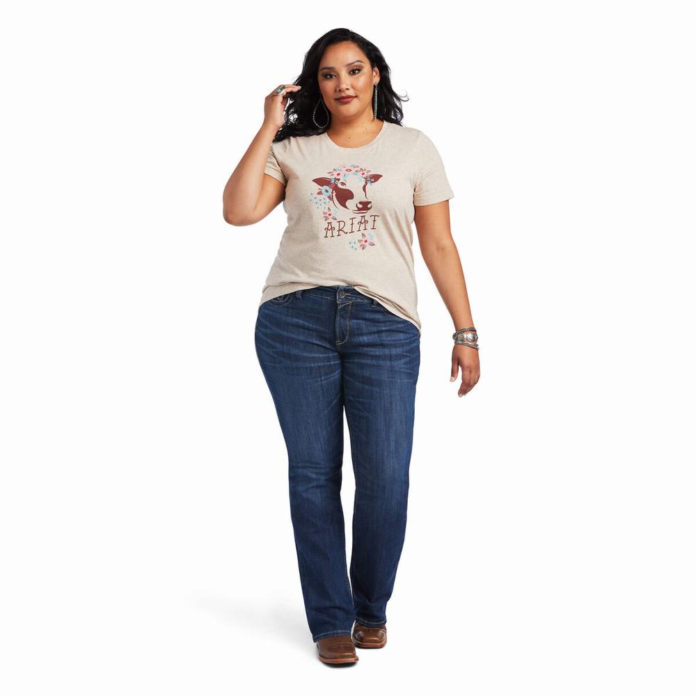 Top Ariat REAL Moo Donna Marroni | IT380UCYR