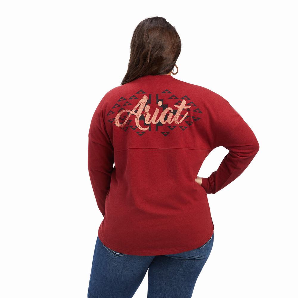 Top Ariat REAL Oversized Grafica Donna Rosse Scuro | IT695WRVT