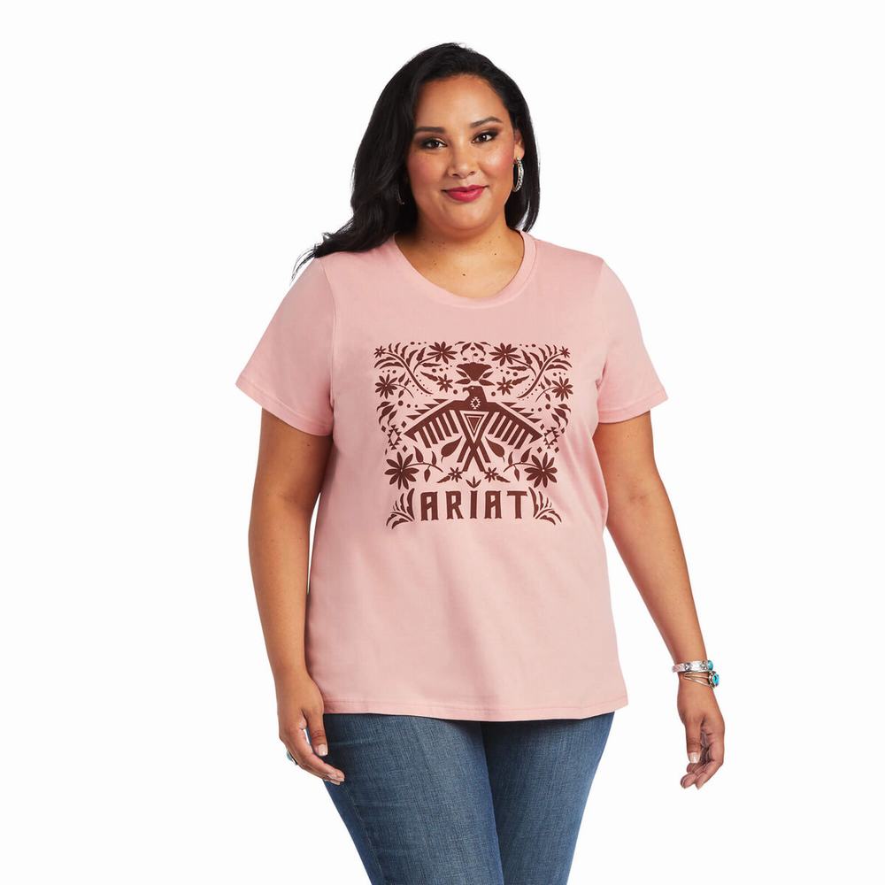 Top Ariat REAL Relaxed Fiesta Logo Donna Rosa | IT352LTUS