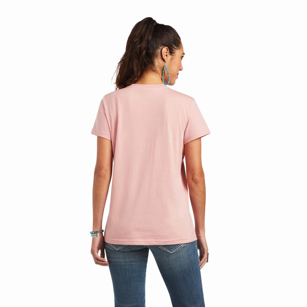 Top Ariat REAL Relaxed Fiesta Logo Donna Rosa | IT352LTUS