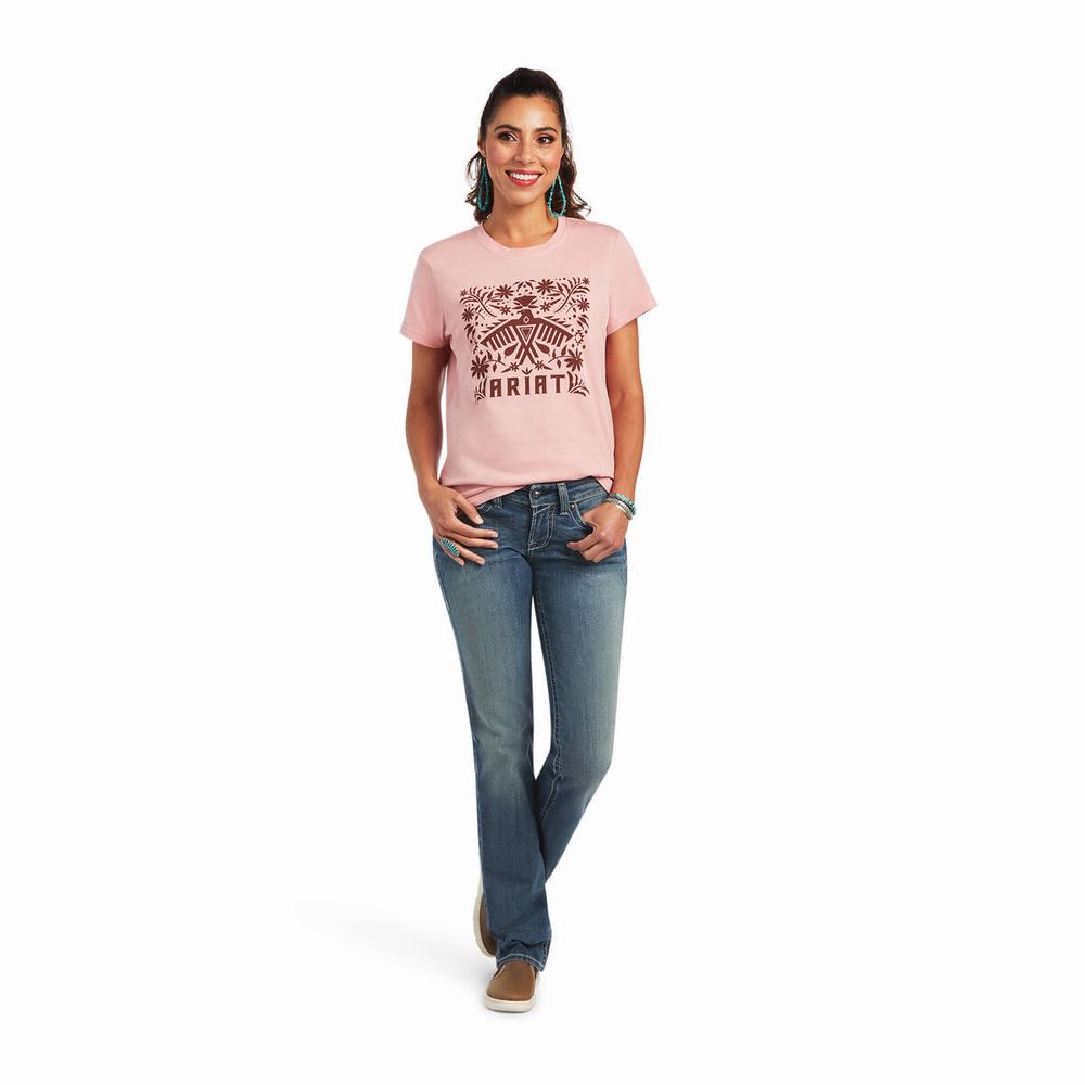 Top Ariat REAL Relaxed Fiesta Logo Donna Rosa | IT352LTUS