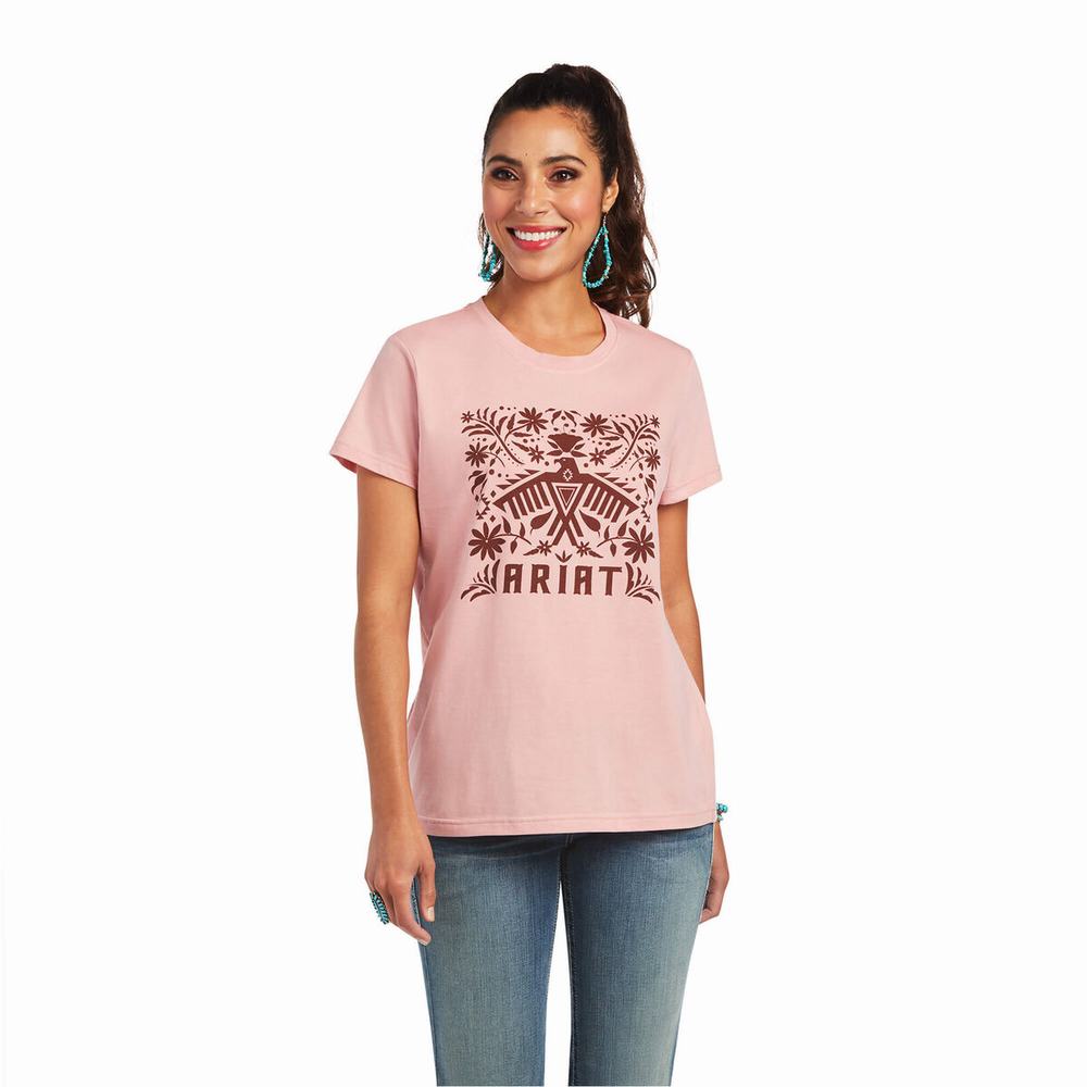 Top Ariat REAL Relaxed Fiesta Logo Donna Rosa | IT352LTUS