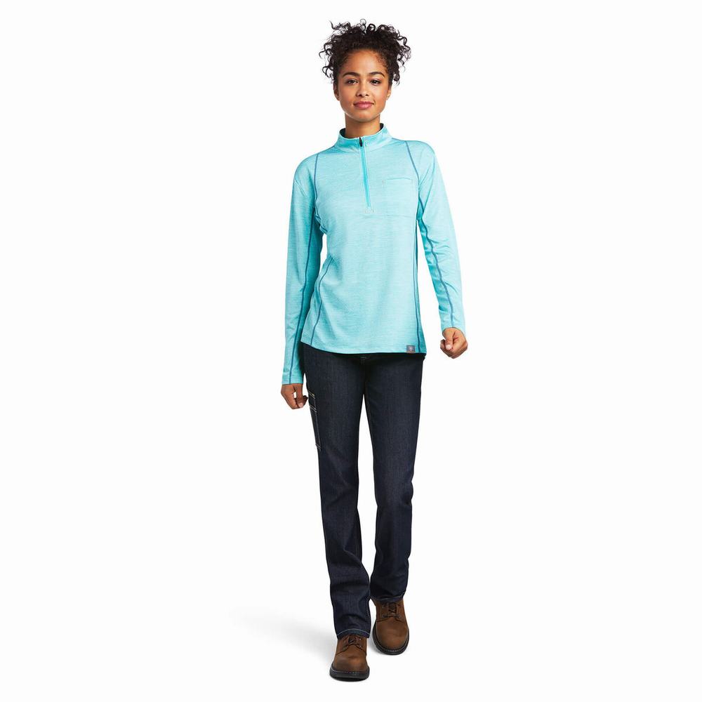 Top Ariat Rebar Evolution 1/2 Zip Donna Colorate | IT170JBDH