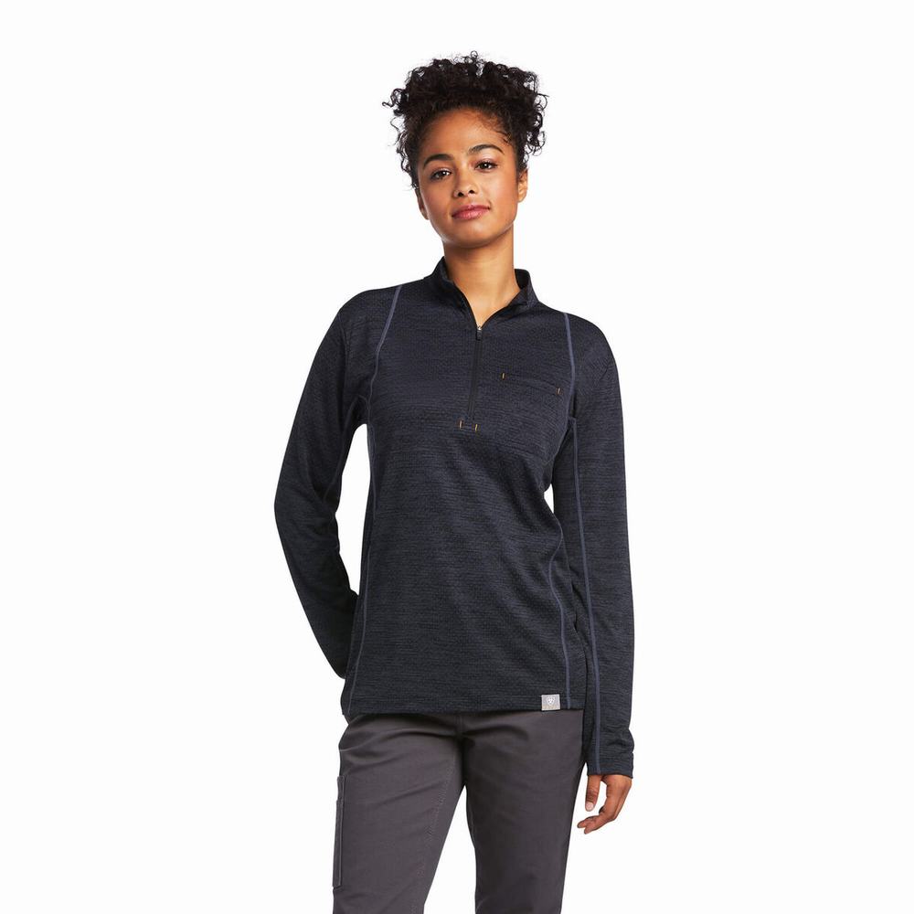 Top Ariat Rebar Evolution 1/2 Zip Donna Nere | IT628RIVE