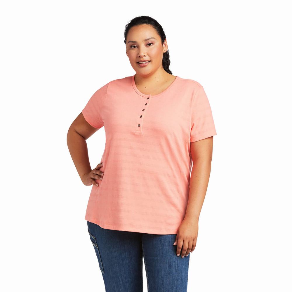 Top Ariat Rebar Henley Donna Colorate | IT961CVLJ