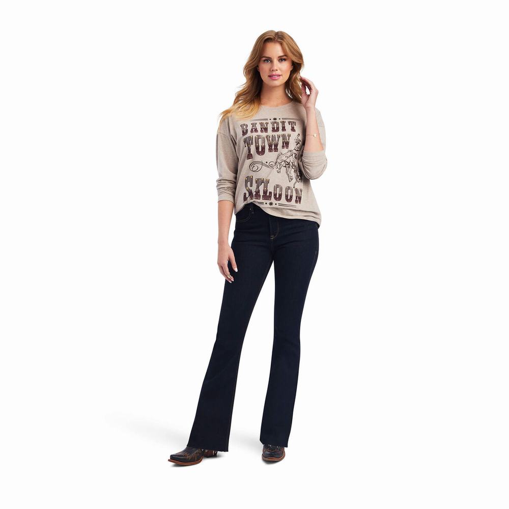 Top Ariat Saloon Donna Marroni Beige | IT721XNFM