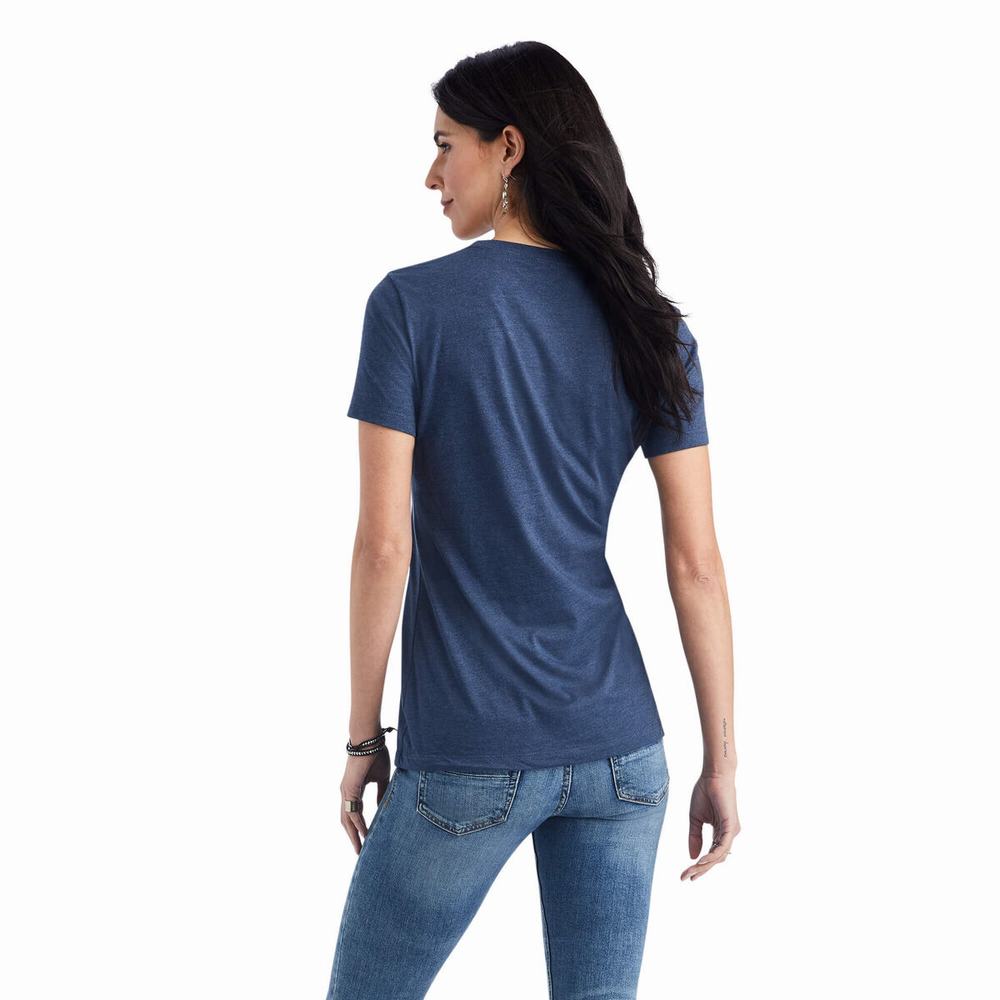 Top Ariat Star Calf Donna Blu Marino | IT180NUZJ