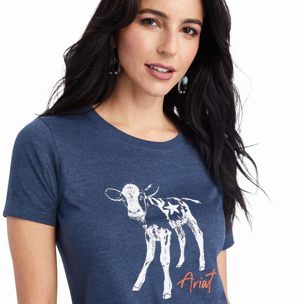 Top Ariat Star Calf Donna Blu Marino | IT180NUZJ