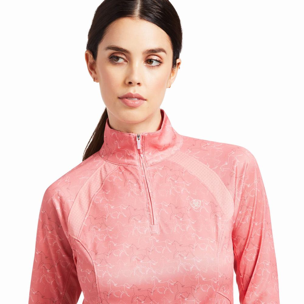 Top Ariat Sunstopper 2.0 1/4 Zip Donna Colorate | IT627TELV