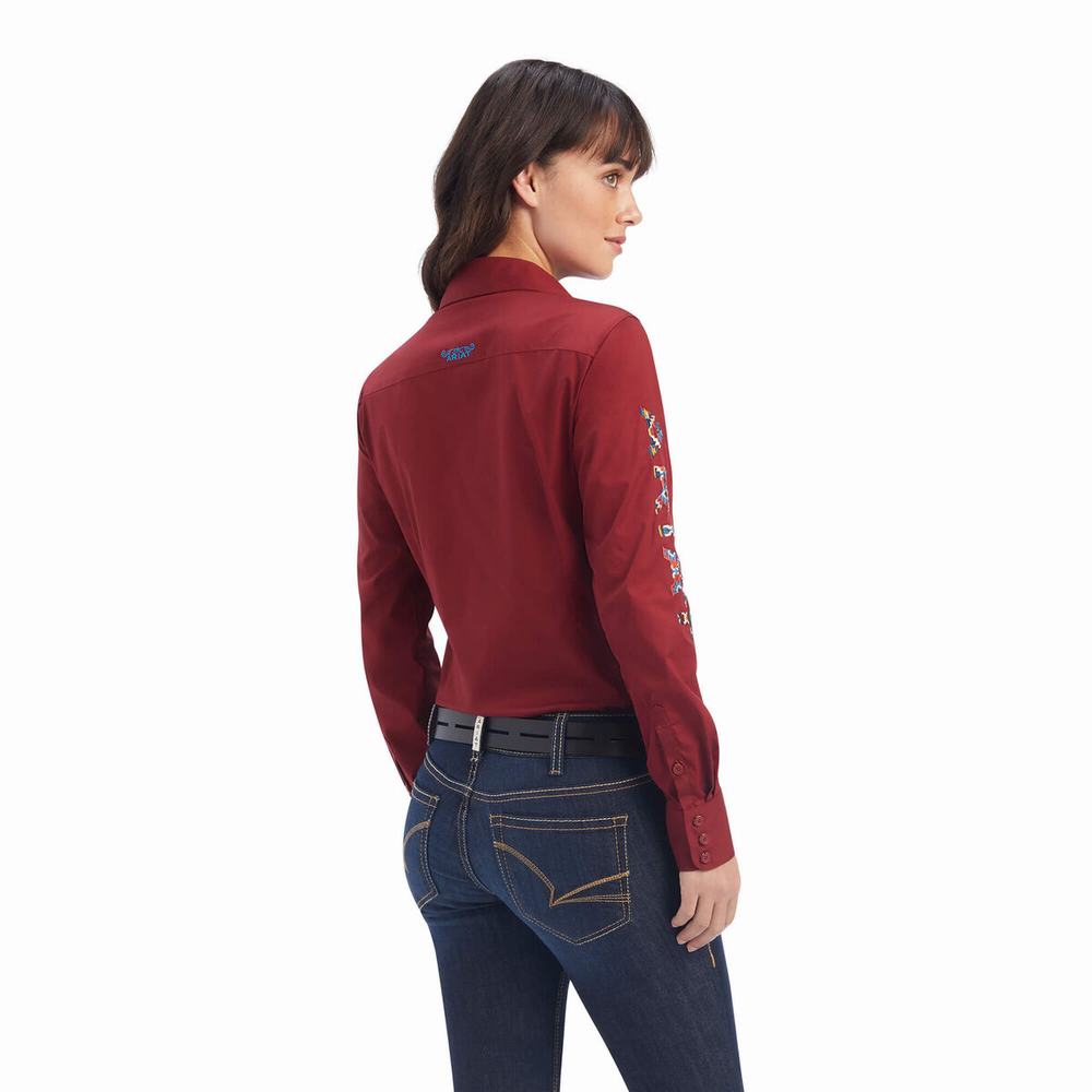 Top Ariat Team Kirby Stretch Donna Rosse Scuro | IT238OVAI