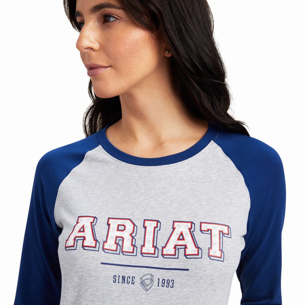 Top Ariat Varsity Donna Blu Grigie | IT871TWAO