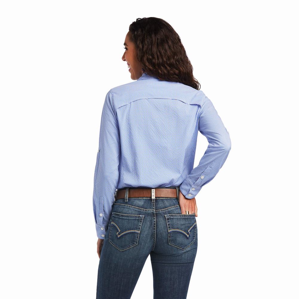 Top Ariat VentTEK Stretch Donna Blu Bianche | IT718AUKS