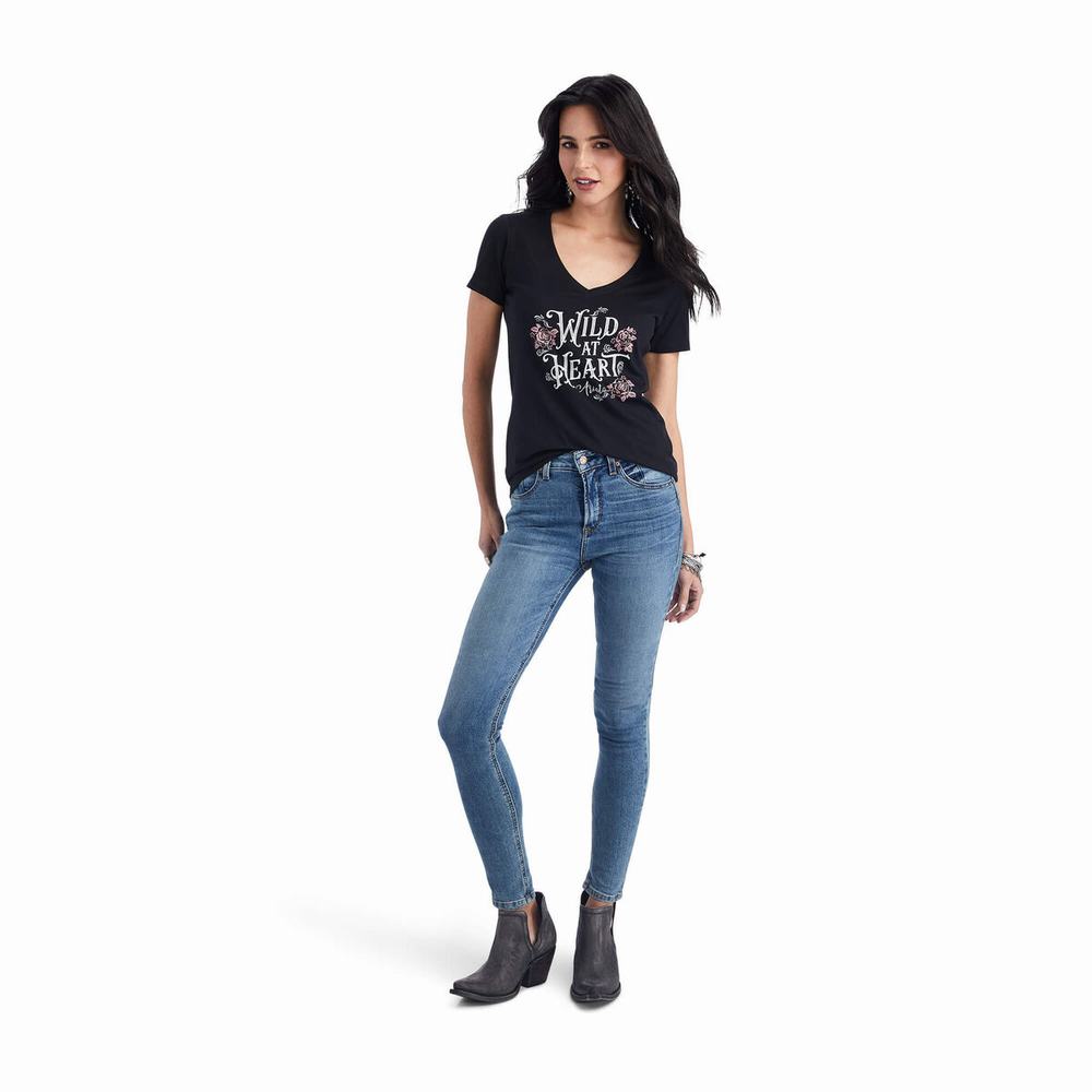 Top Ariat Wild Heart Donna Nere | IT516WJIF