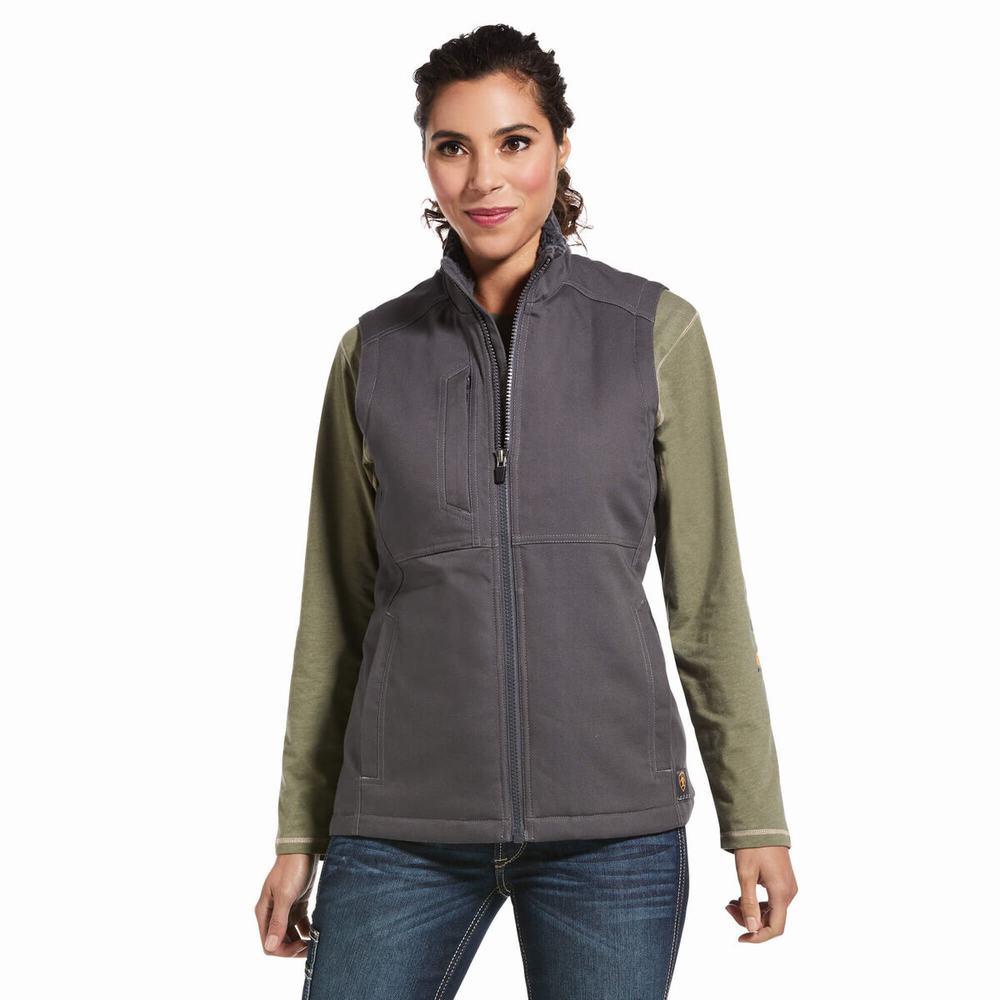 Vests Ariat Rebar DuraCanvas Insulated Donna Grigie | IT869UOFD